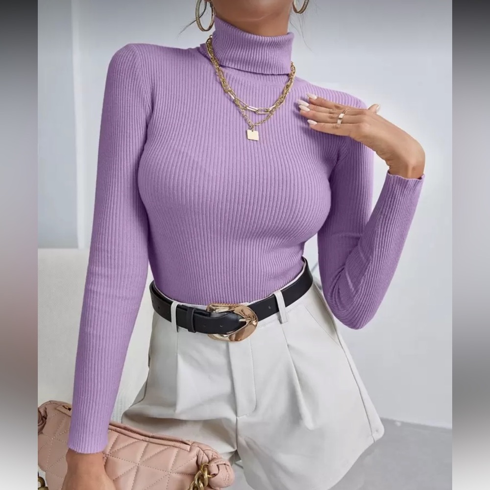 Purple turtle neck top
